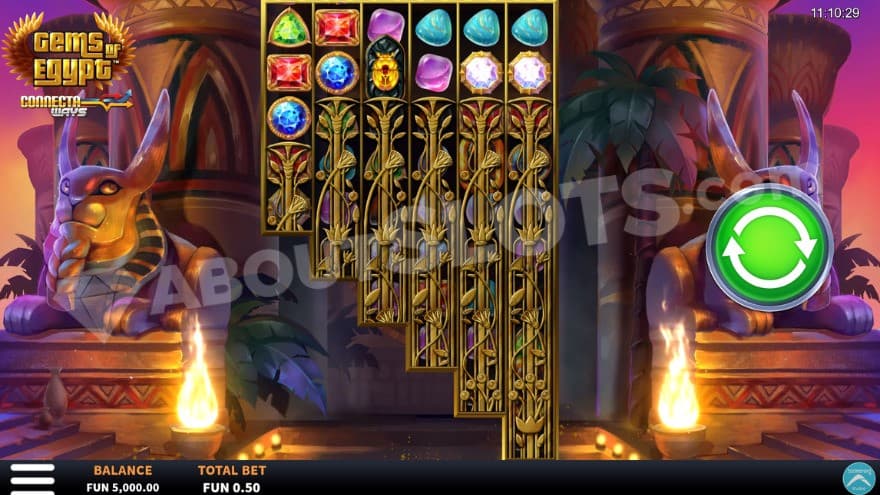 Base game with Egyptian buildings in the background.