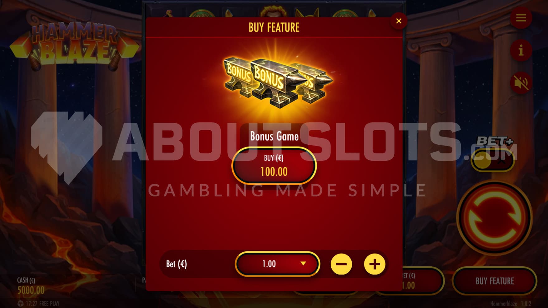 There is one Feature Buy option that lets you instantly enter the Free Spins feature