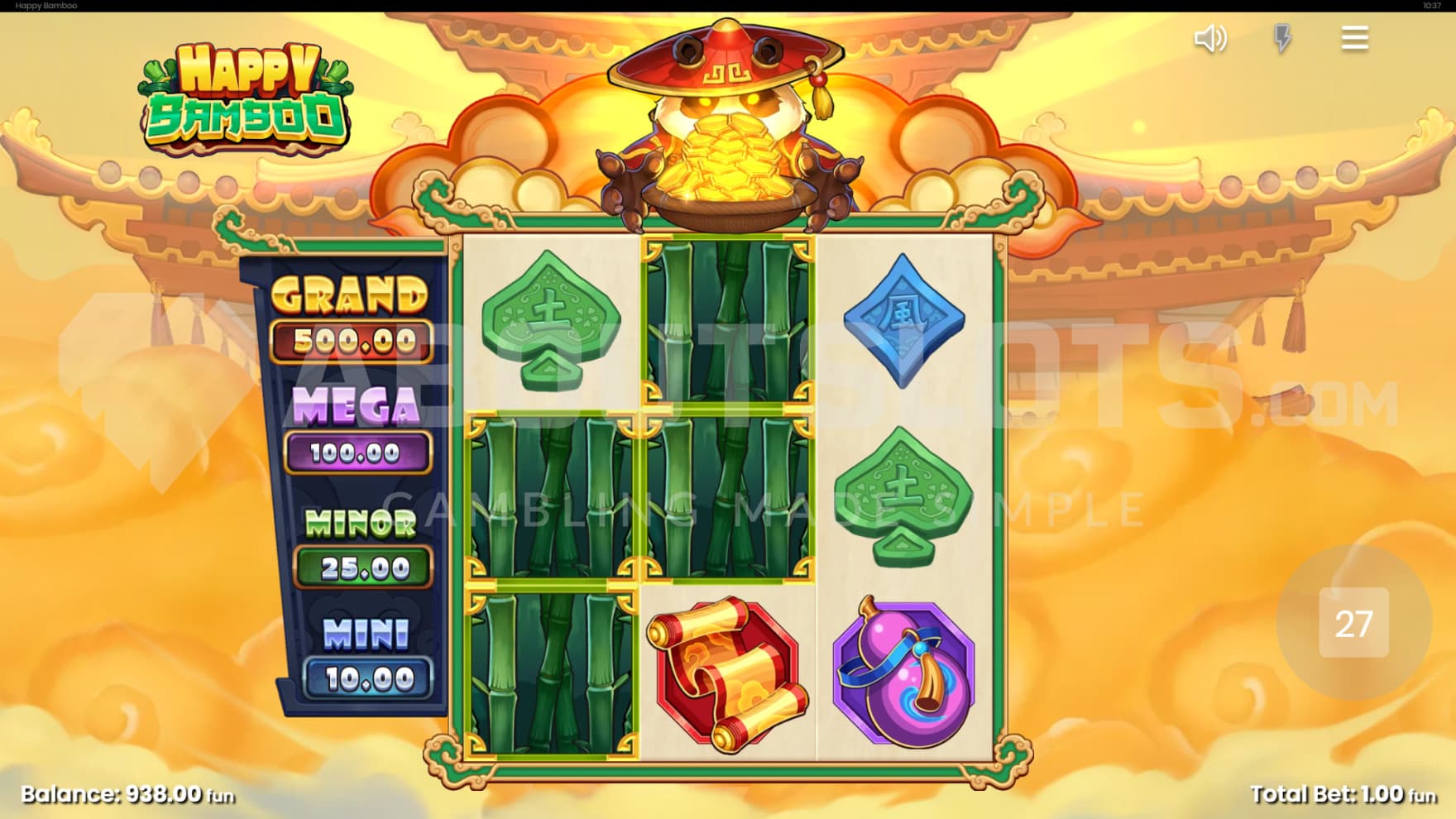 The Mystery Bamboo Symbols and their golden versions can show up in both the base game and bonus game