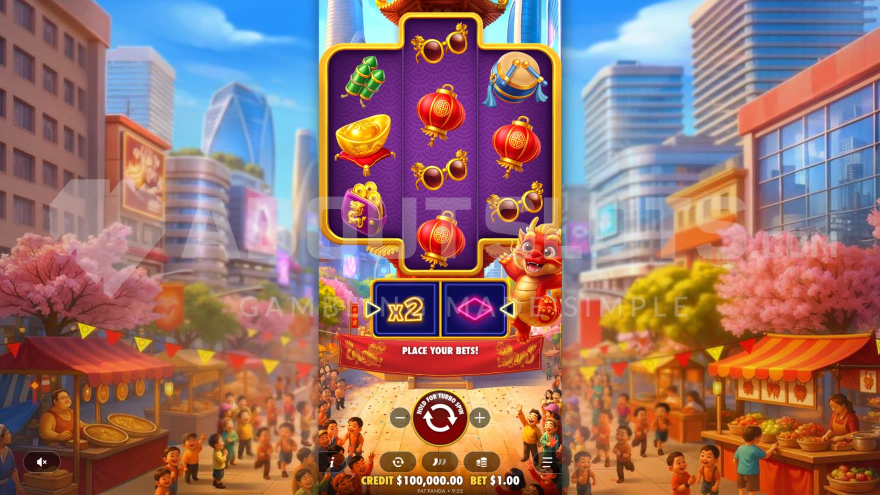 The playing grid is found in the middle of a bustling street