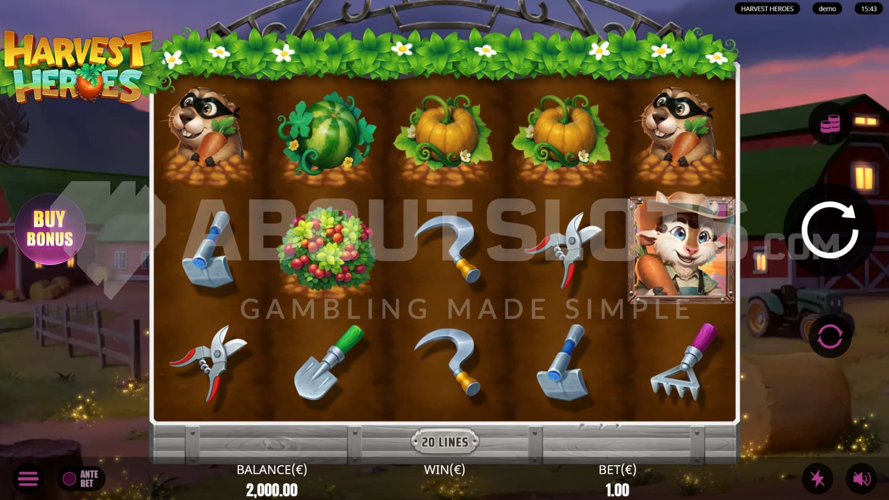 The game is set on a farm, where the farmers act as the Collector Symbols