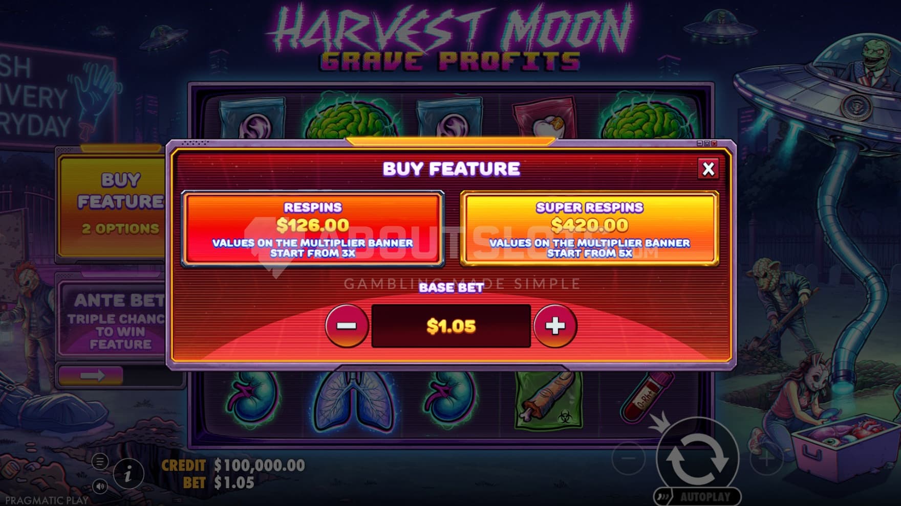 The feature buy comes with two different versions of the Respins bonus game