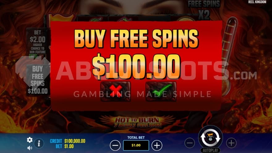 Bonus Buy cost 100X the bet