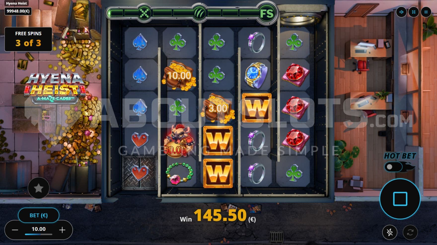 Wild Symbol on reel 3, and 4