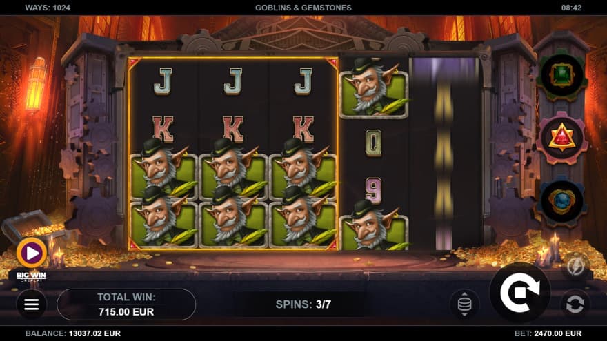 Paired Reels feature being active on the three first reels.