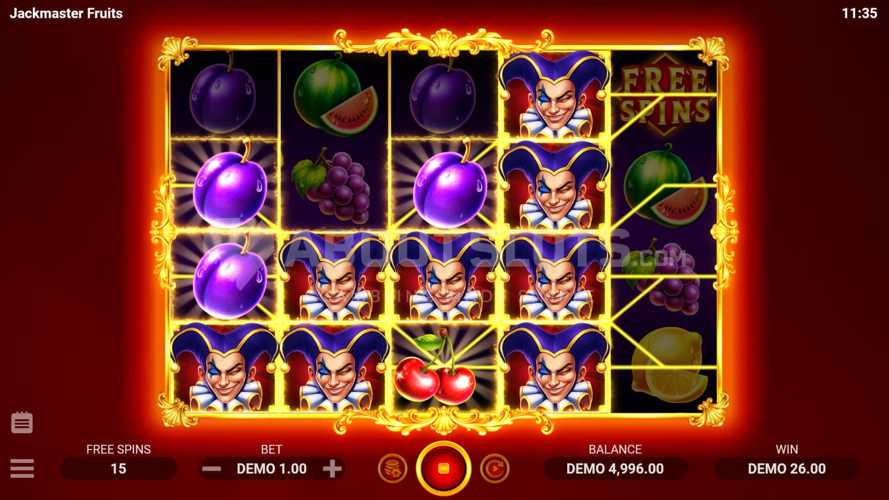 Free Spins comes with no additional bonuses, except for the free spins