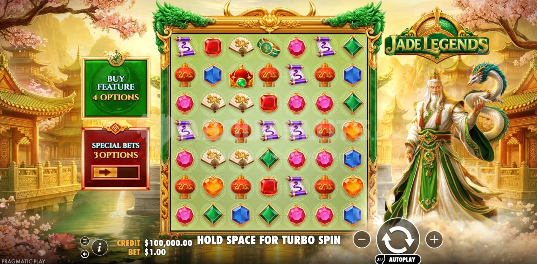 Jade on the right side of the 7x7 game grid