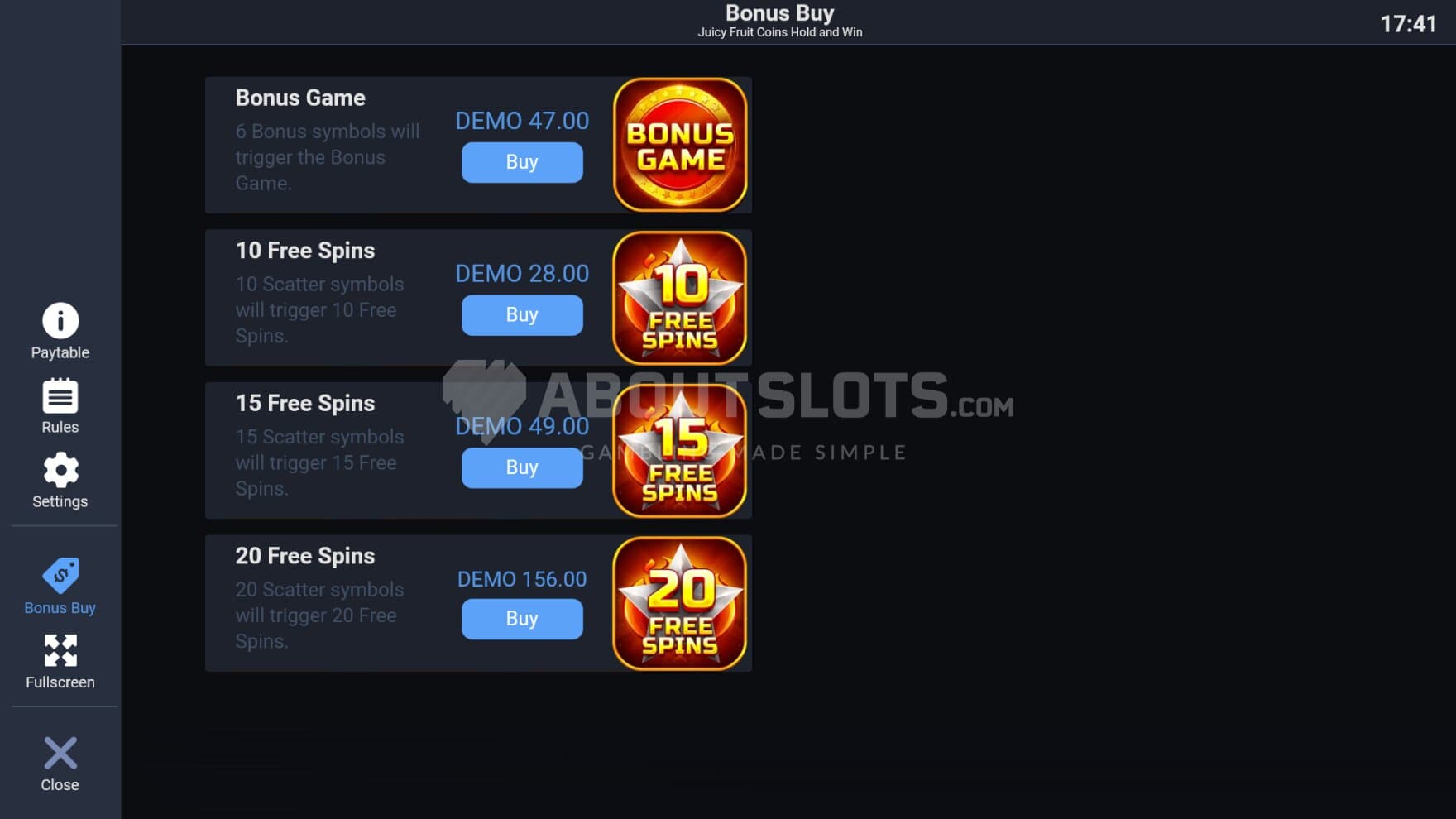 There are multiple Feature Buy options to choose from