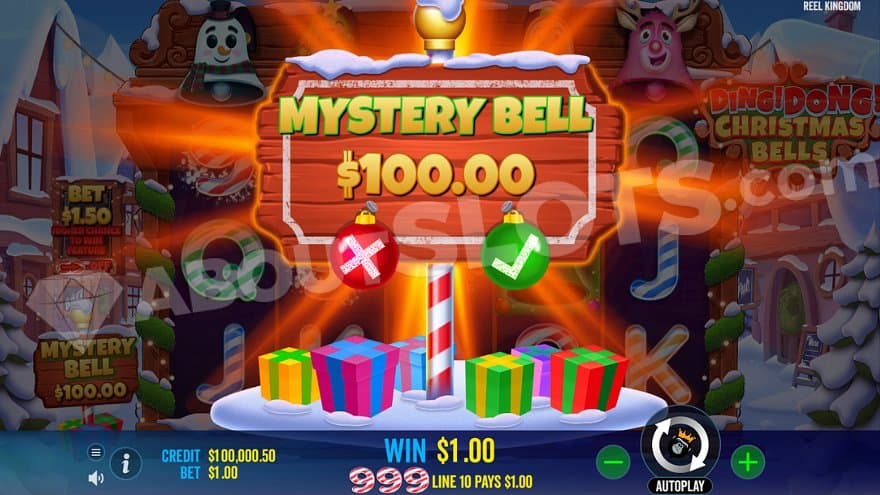 A screen offering the free spins for 100X the bet.