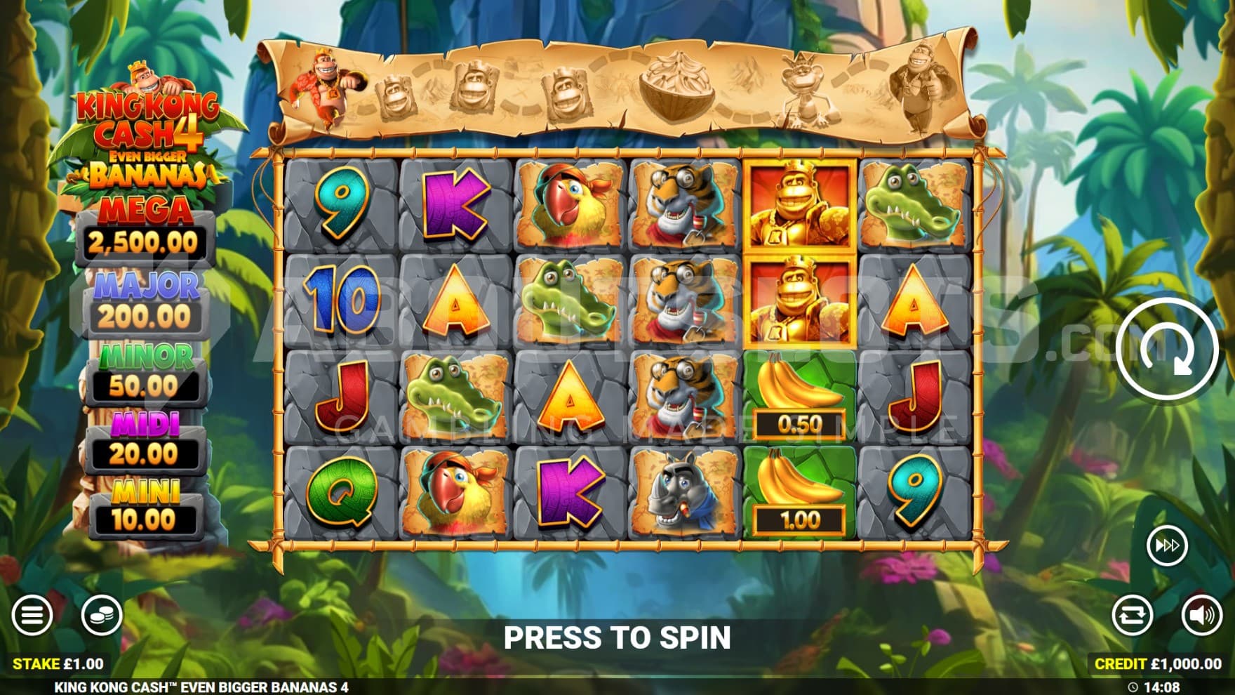 The base game is set in a jungle infront of a waterfall