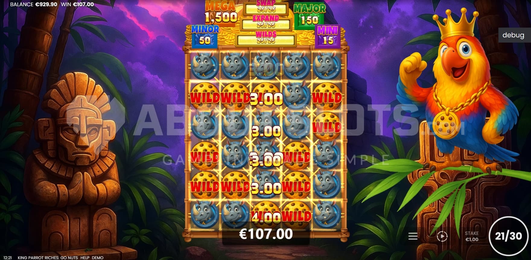 Expanded game grid to 5x6