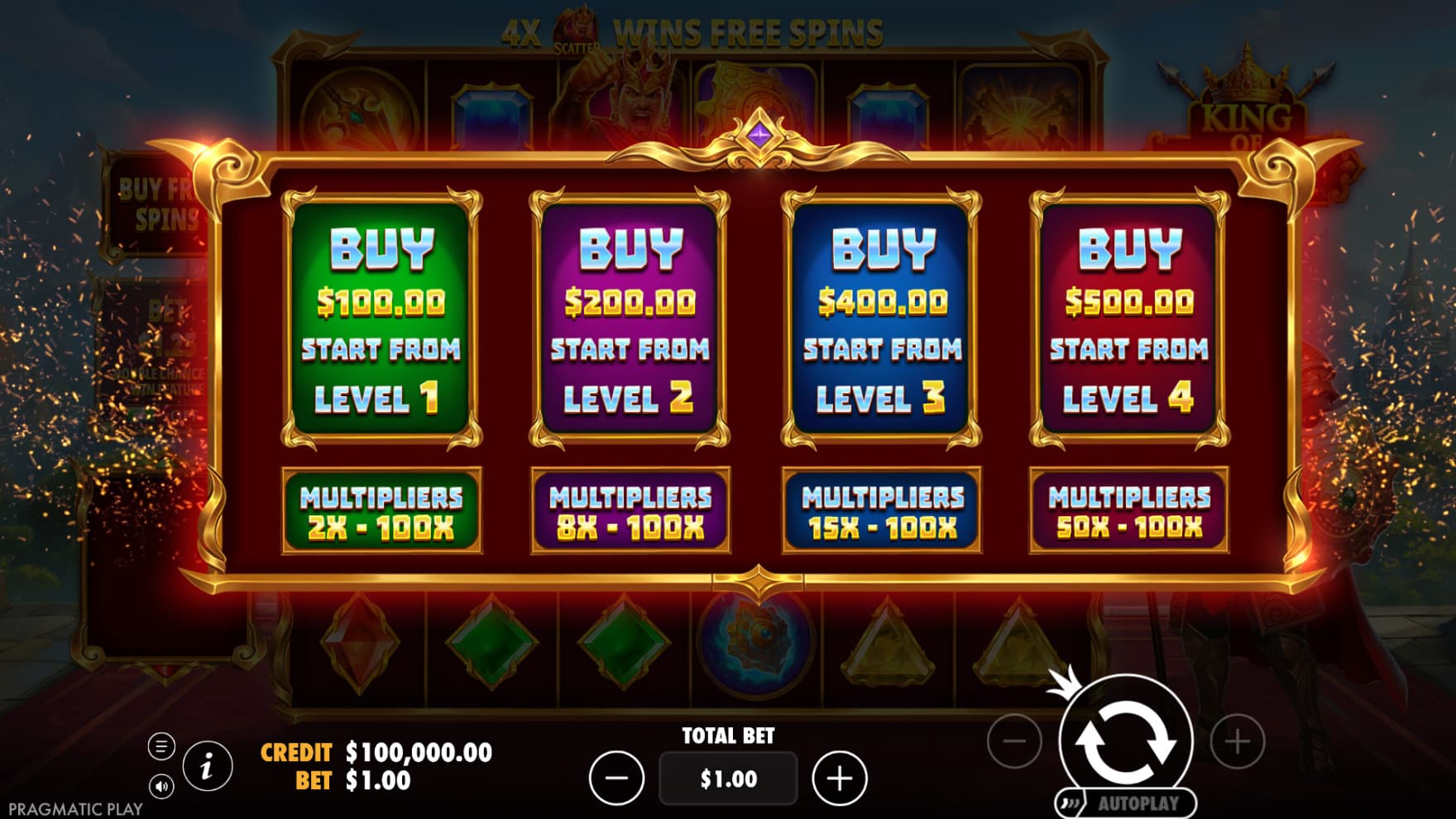 There's 4 different Feature Buy option for you to choose between