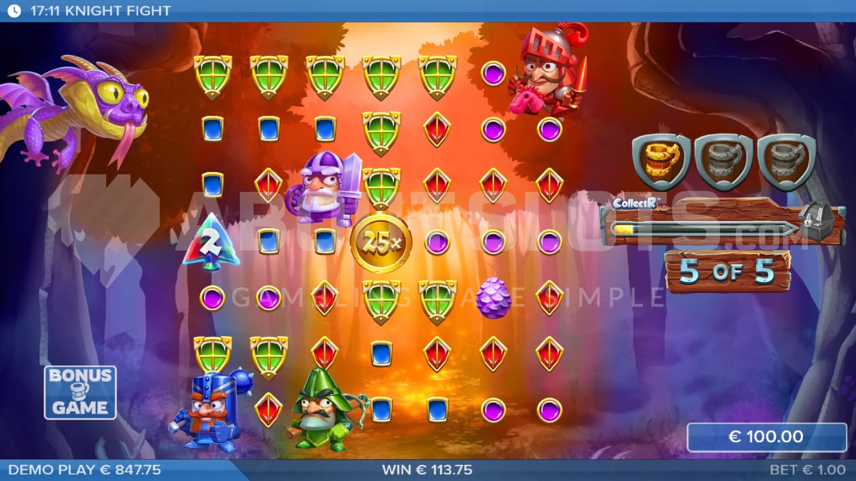 The Free Spins feature active with a bigger playing grid