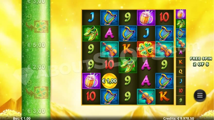 A screenshot from the green coins free spins