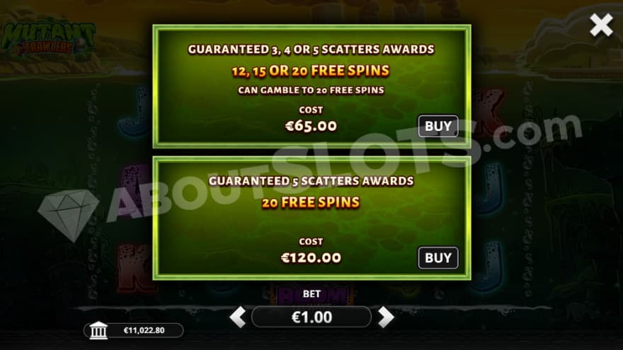 Bonus Buy feature with two options to choose from.