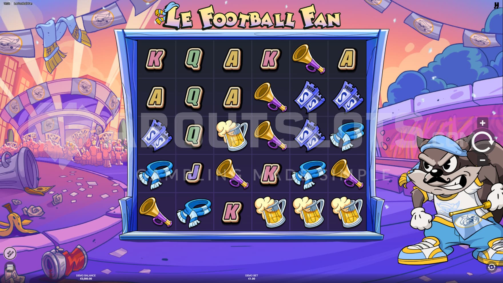 6x5 game grid - set outside an arena