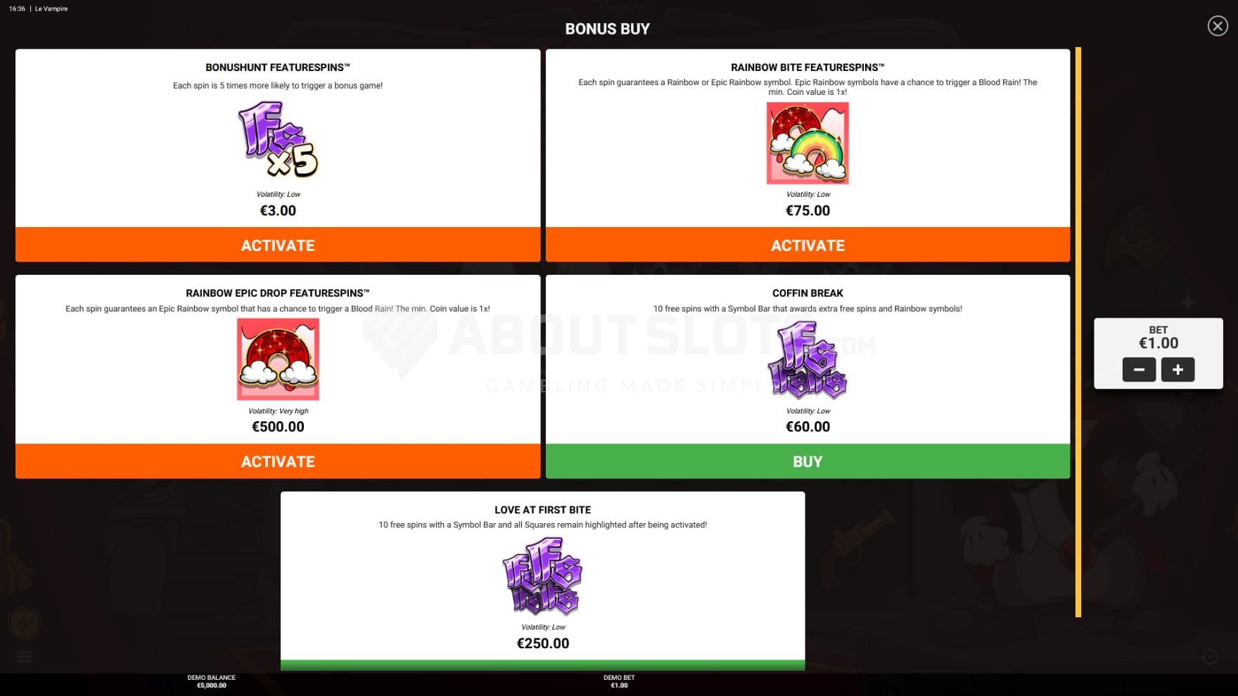 You can buy a handful of bonuses through the use of the Feature Buy