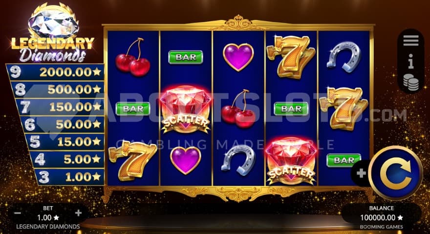 Diamond Paytable on left side