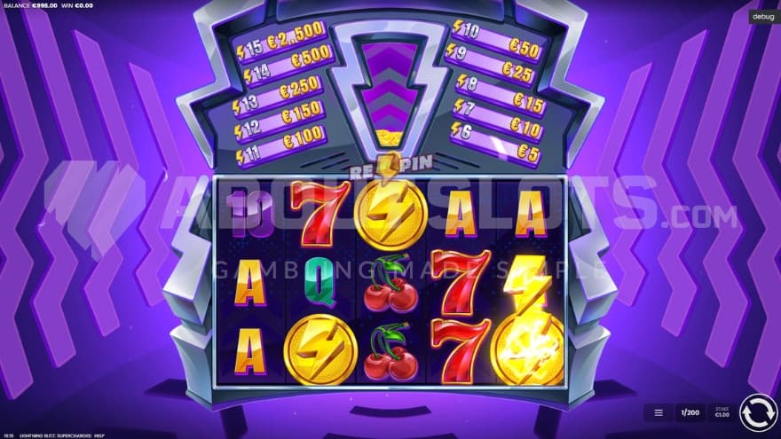 Lightning Respin Symbol on reel 5