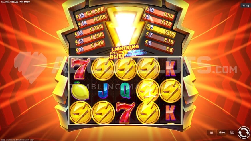 8 Lightning Symbols in view