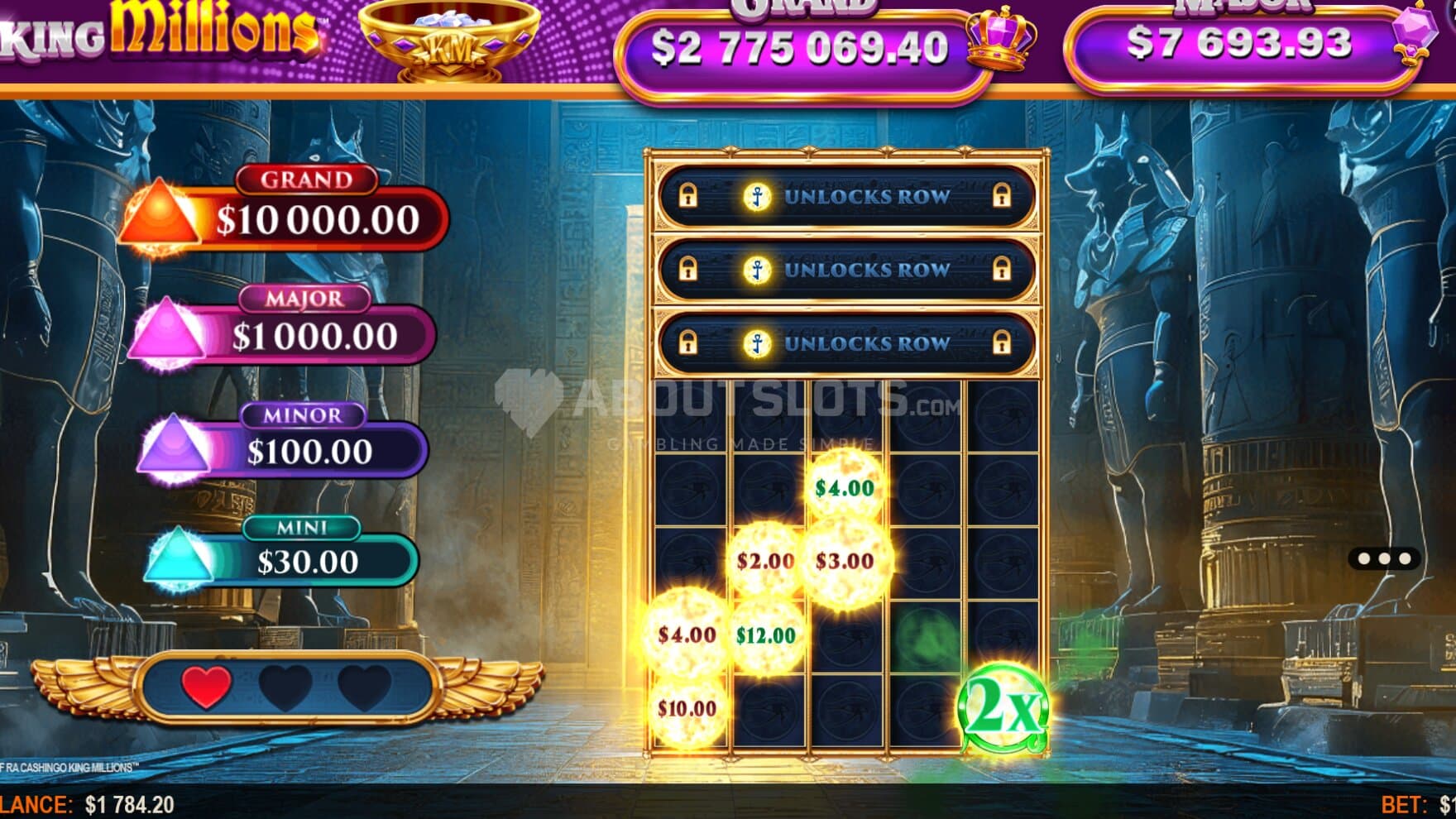The Link&Win bonus game comes with plenty of Cash Symbols and Special Symbols, such as Multipliers, to help set up wins