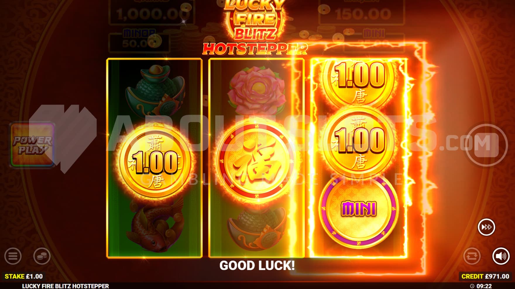 The Cash Collect feature on the reels with 3 Cash symbols and a Cashpot symbol