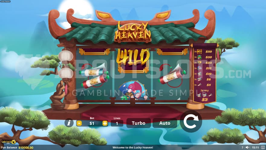 The playing grid is built up as if it was a small temple looking over the valley