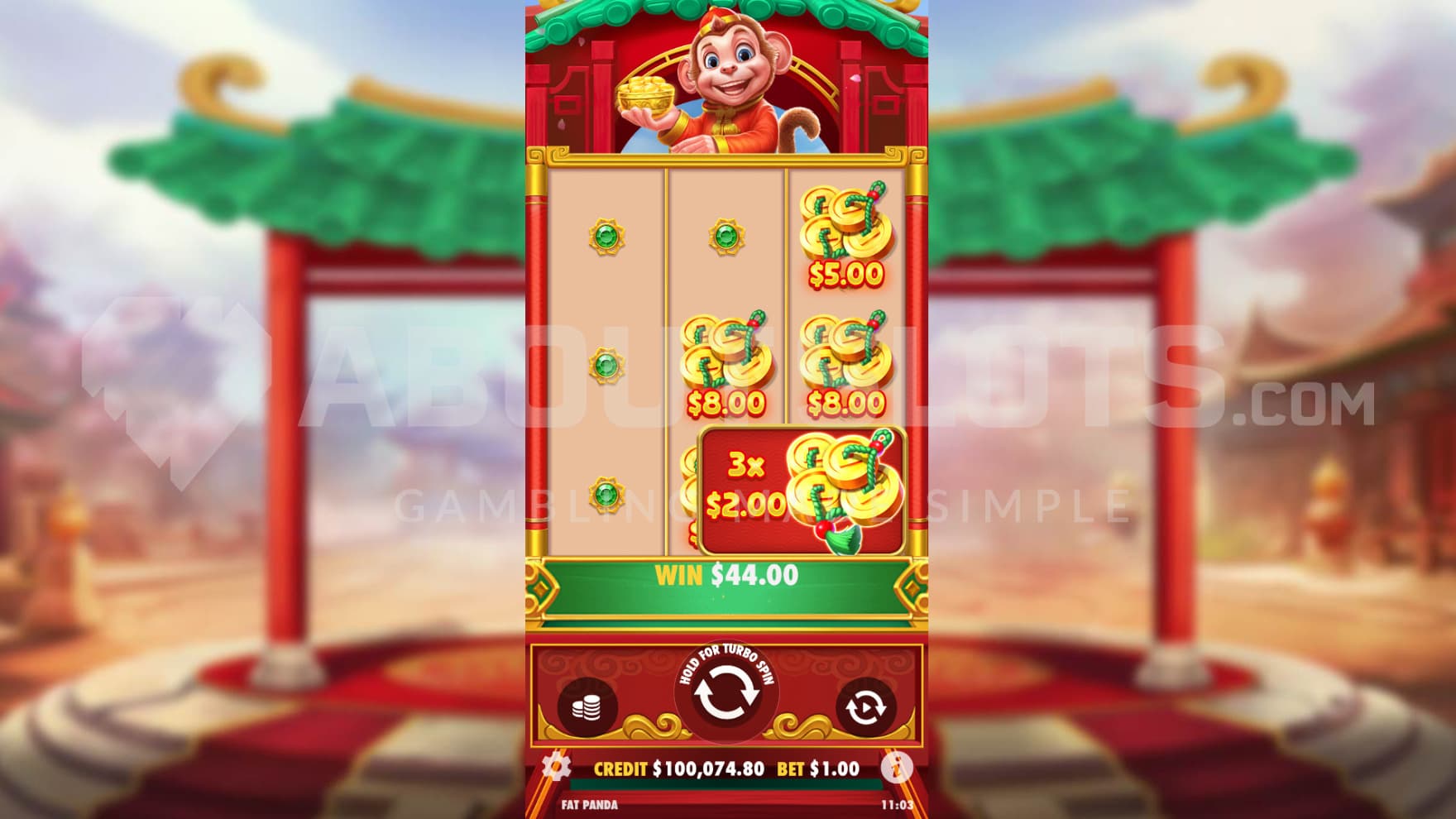 The Prize Respins with Money Symbols on the reels