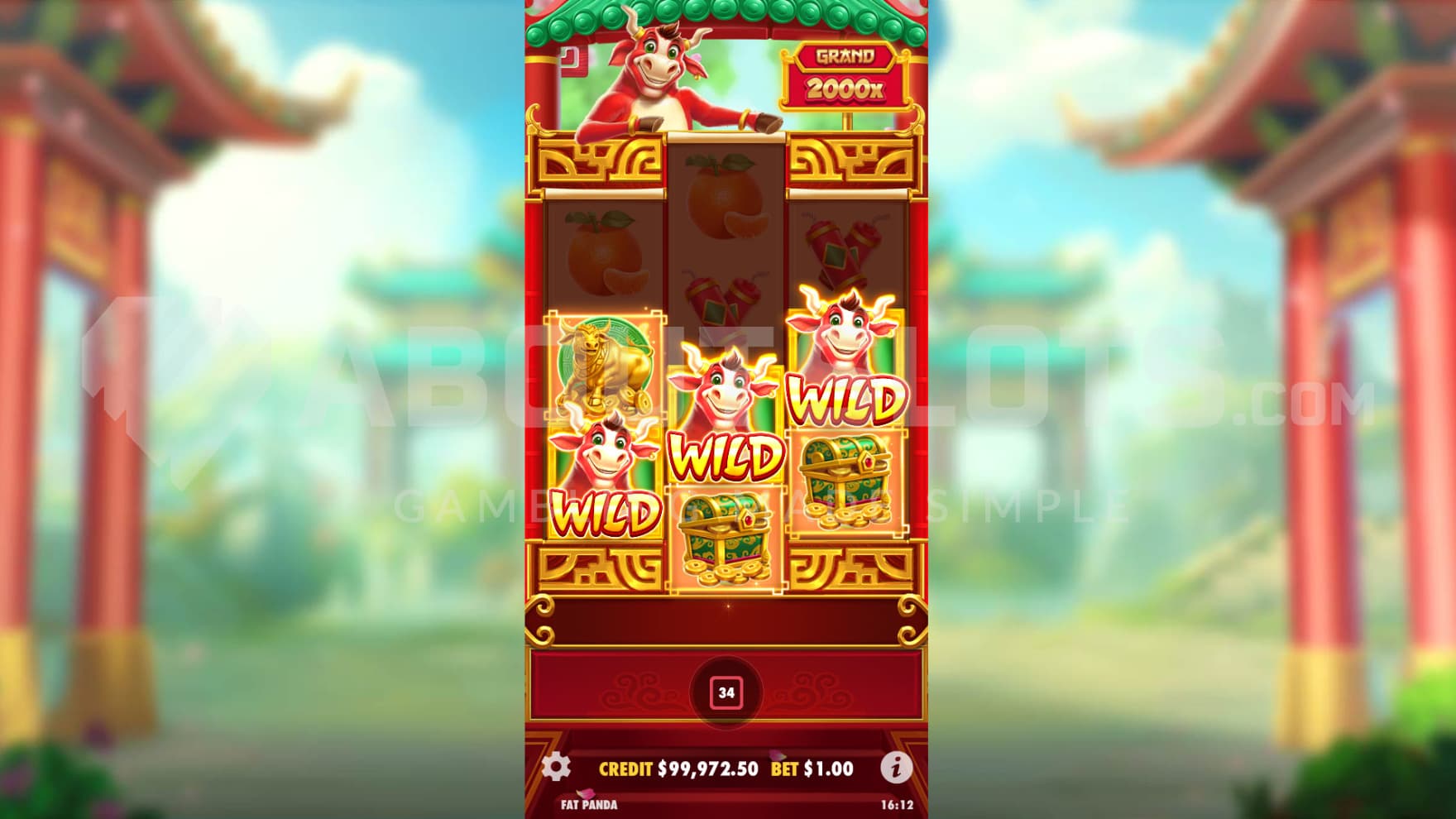 3 ox Wild Symbols help form a win