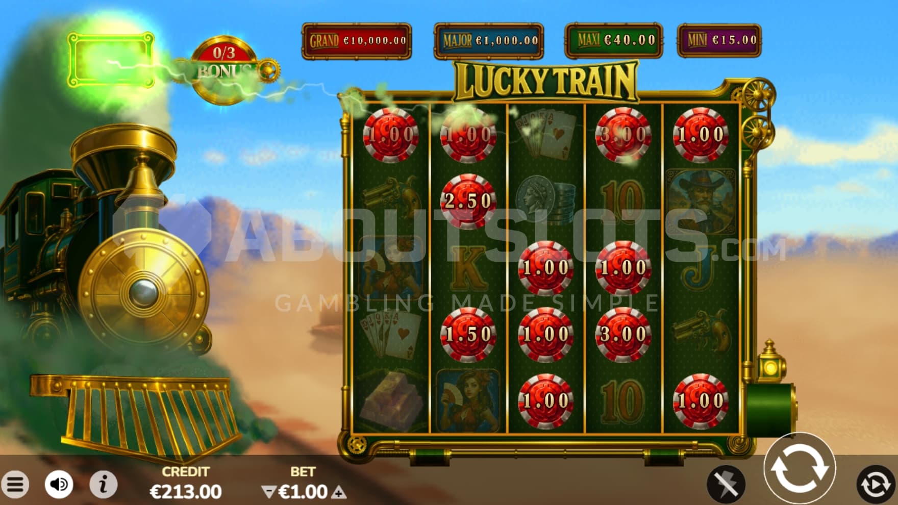 Only blanks and Poker Chip Symbols in view