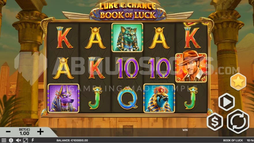 Egyptian gods crowd the reels as you play