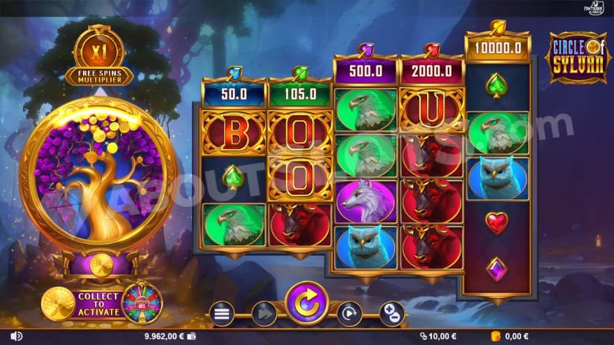 A casino slot with 5 reels and 3-3-4-4-5 rows.