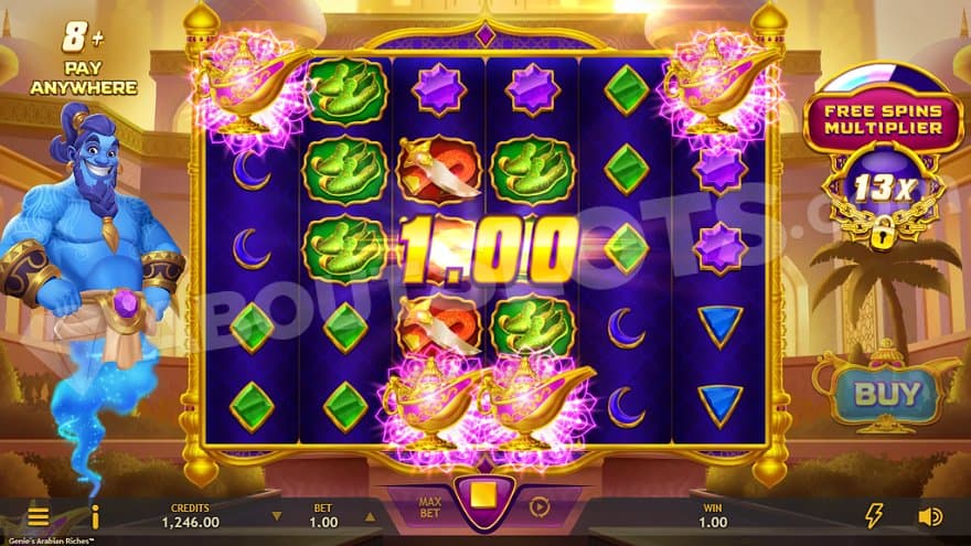 Four Scatter Symbols trigger the Free Spins.