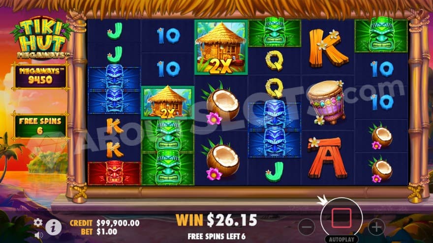 Raining Wilds bonus game with two multiplier wild symbols.