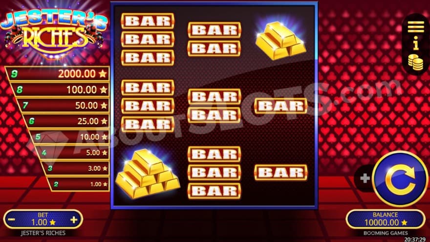 Base game where you can see jackpots to the left.