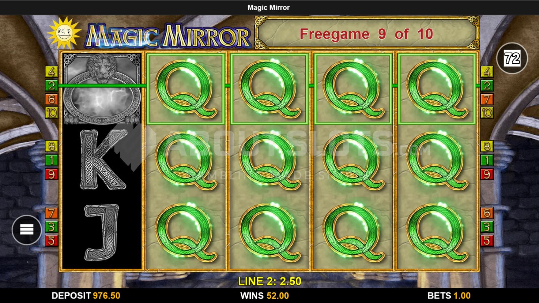 The Free Spins is set inside the magic tower, where a random symbol is chosen to expand over the reels