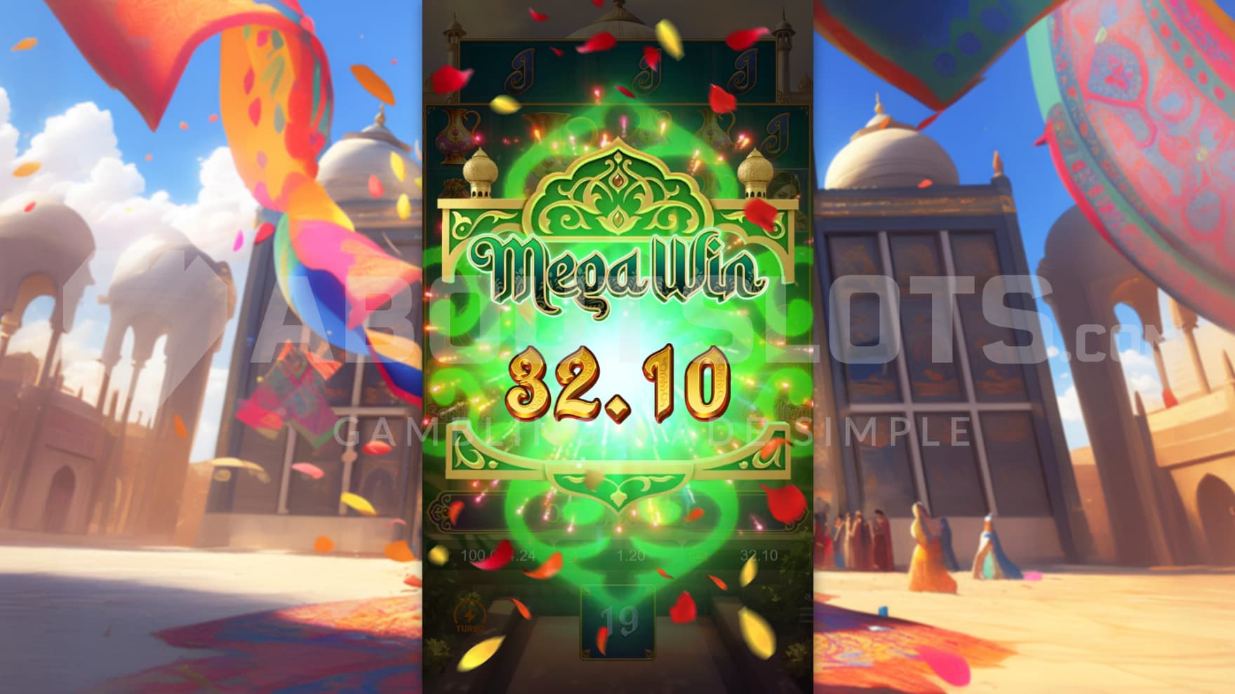 A Mega Win is triggered after cascades of wins