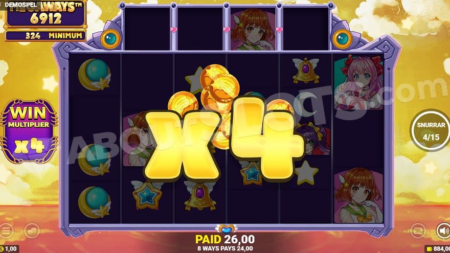 The win multiplier in the Free Spins increasing to 4X.