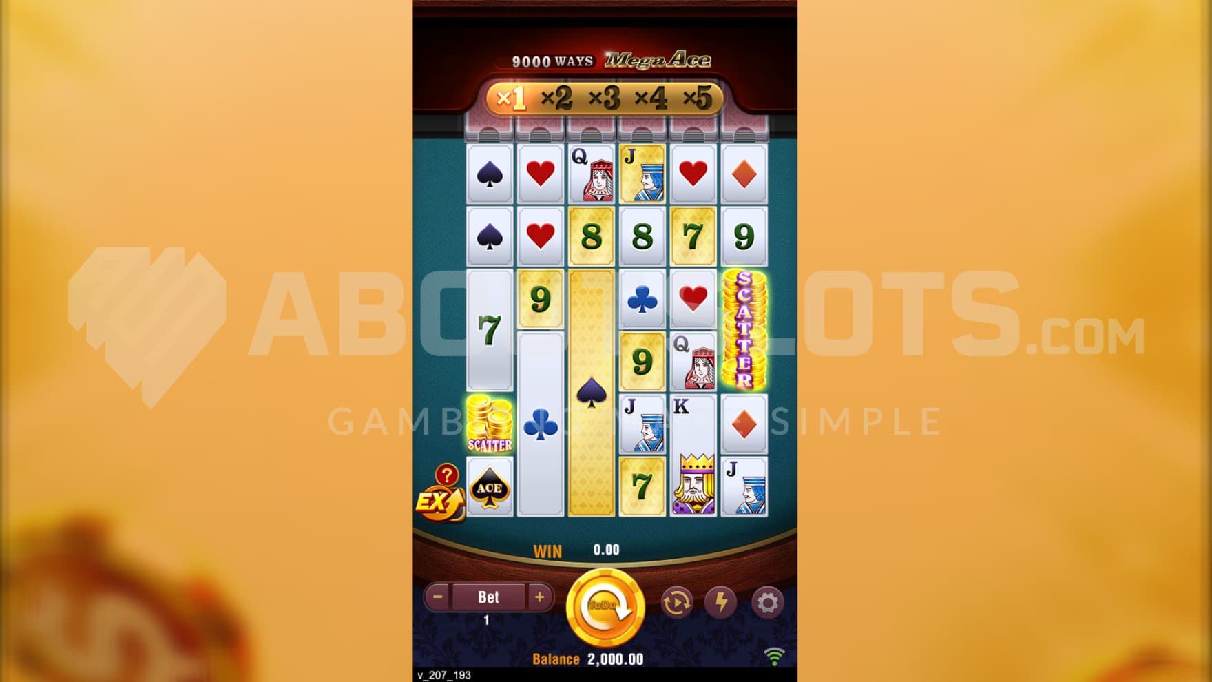 The card-themed symbols on the poker table with the card shufflers at the top