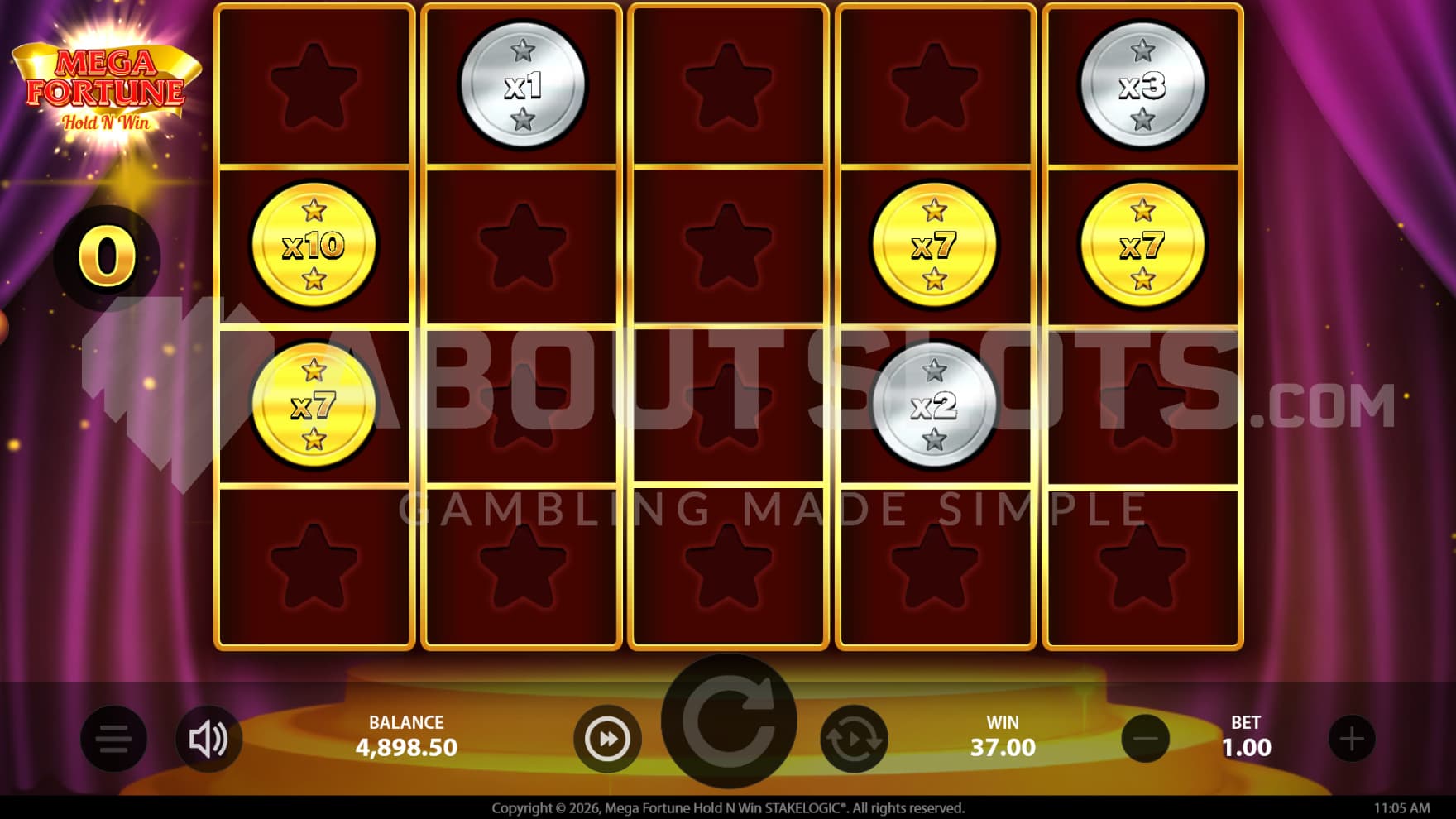 The bonus game comes with various Coin Symbols and Chest Symbols