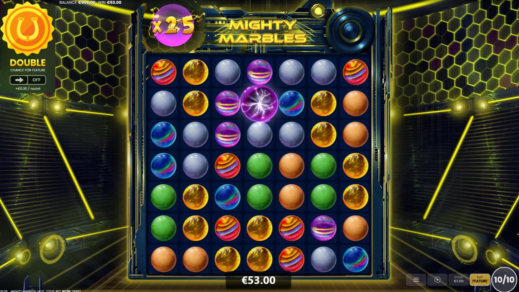 The world turns yellow the Bonus Multiplier shows up above the reels, tracking the amount of Multipliers you have ready