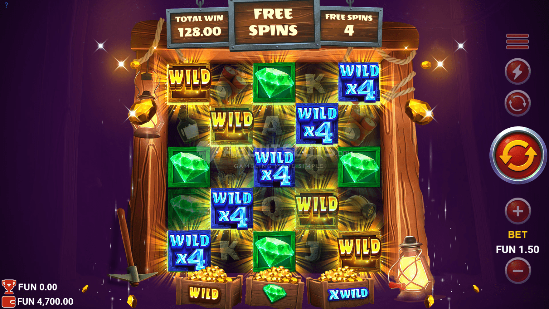 The playing grid with all 3 bonus patterns active takes over the playing grid with many Special Symbols