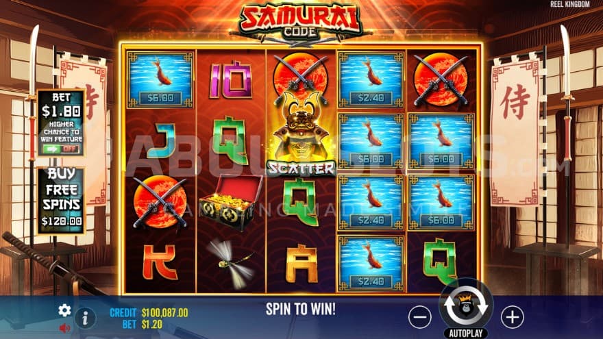 Base game with one scatter symbol on the middle reel.