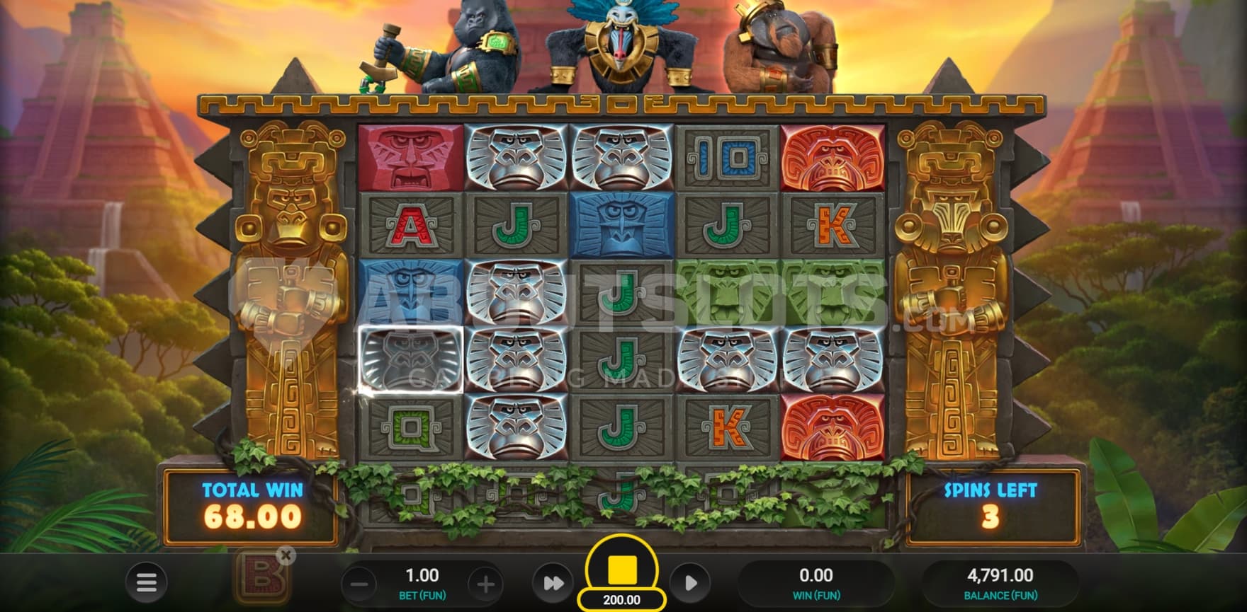 3 Free Spins left