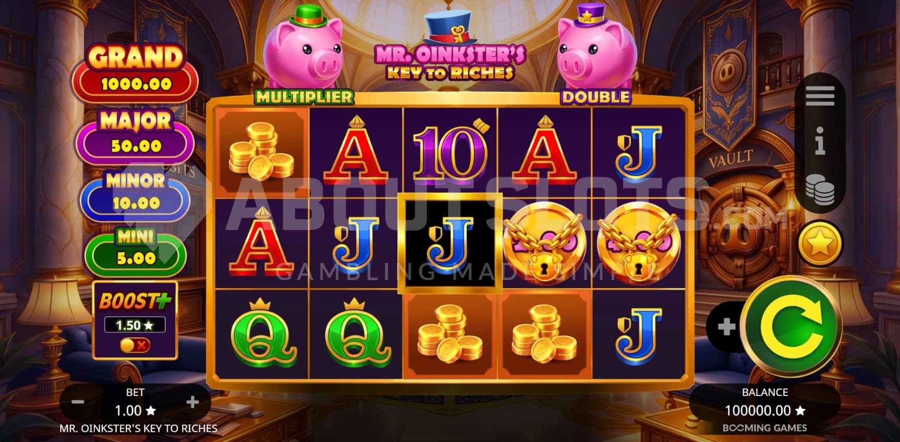 Jackpots on left side