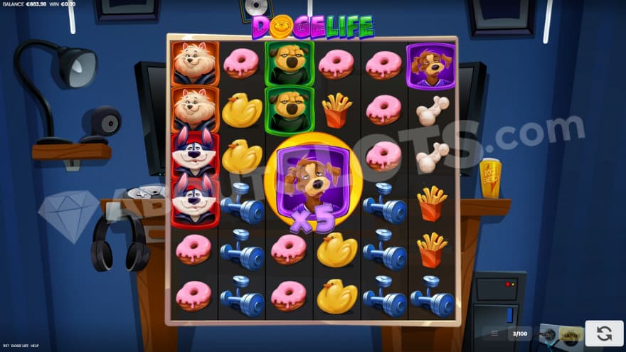 Mystery Coin feature being active showing a 5X multiplier.