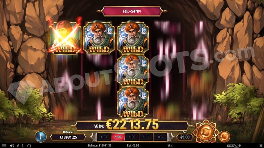 Four Wild Thieves and a Wild Ali Baba in the free spins.