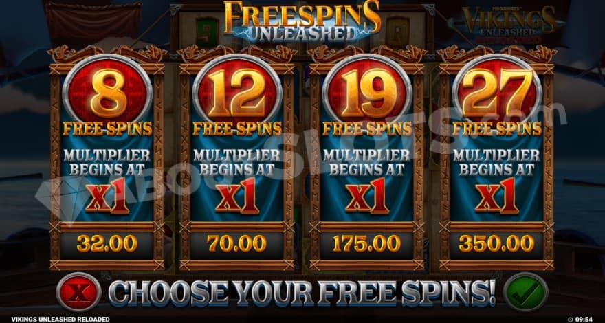 A screenshot from the Bonus Buy view in the game.