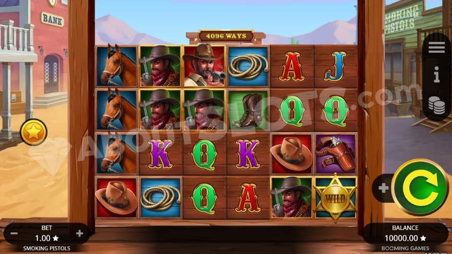 Base game where you can see a small town in the background.