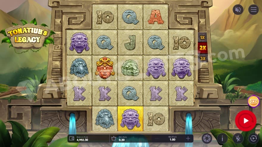 Base game with a 2X win multiplier being active.